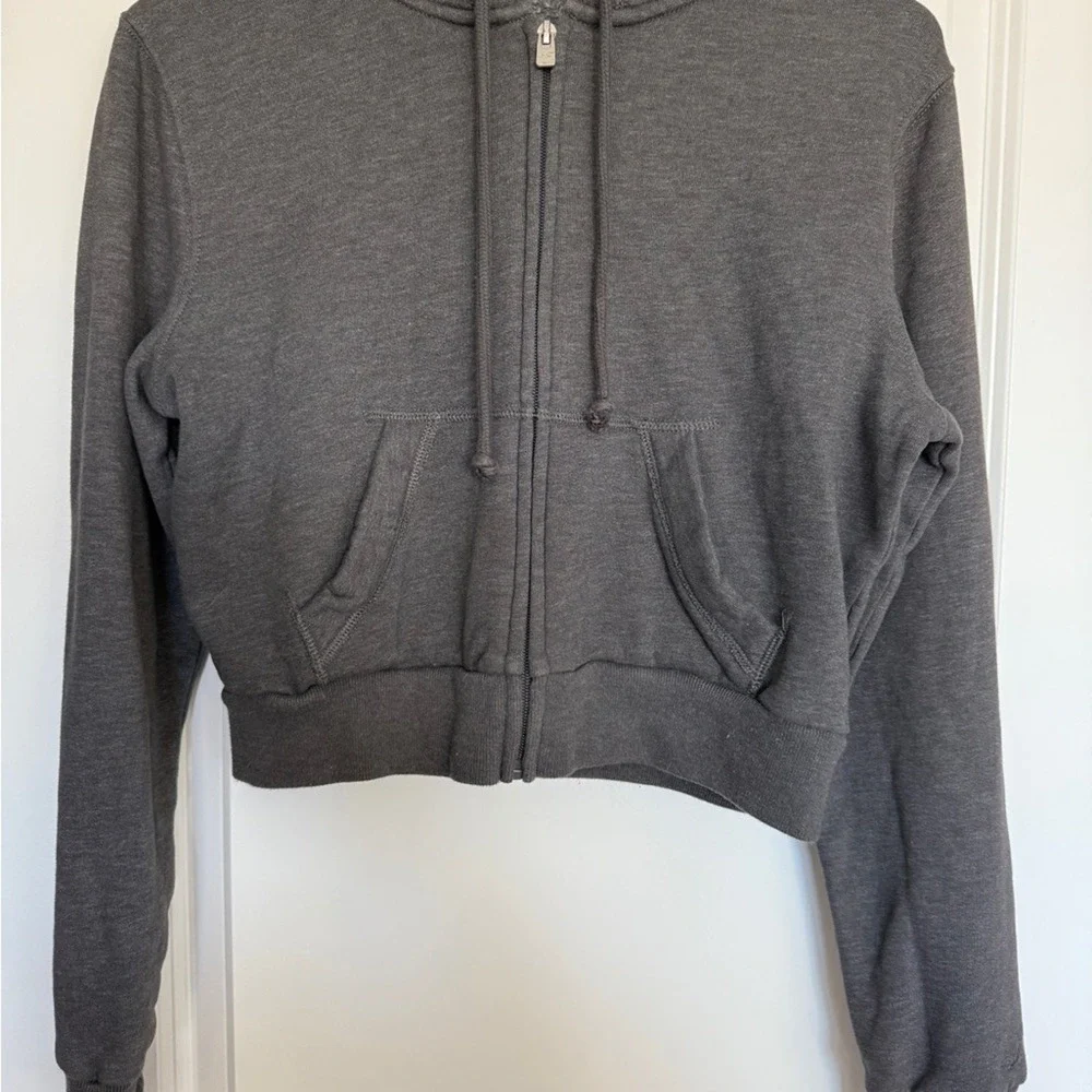 Hollister Cropped Hoodie Womens‎ Small Heather Gray